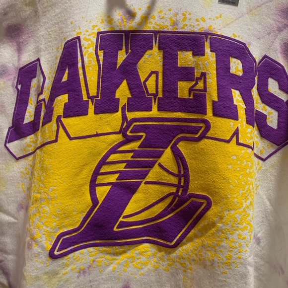 Lakers Los Angeles NBA Team Tie Dye Hoodie New Small - Picture 2 of 3